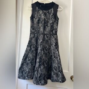 Aquilano Rimondi Womens  Stretch Leather Trim A-Line Dress Black Size 38